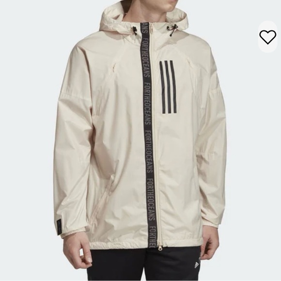 adidas WND M Casual Sports hooded Woven Jacket Beige DX9290 - Picture 2 of 5